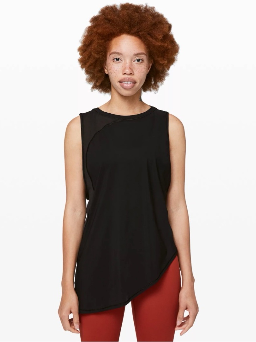 lululemon athletica Black Sleeveless Asymmetric Tank